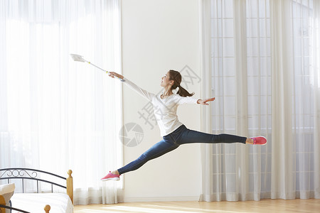 拉伸芭蕾舞女瘦身喜欢做家务的女人图片