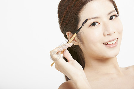 眉毛透明素材美容美妆的女性脸部展示背景