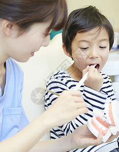 身体检查健康检查二十多岁牙医的牙科刷牙说明图片