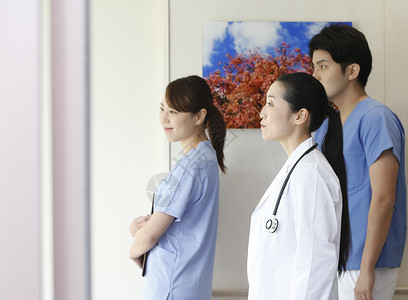 护士侧脸素材医疗机构博士男子医疗医院女医生护士背景
