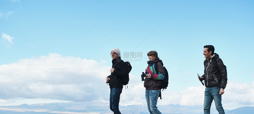 生活日本如画般的景色徒步旅行的外国人观点图片