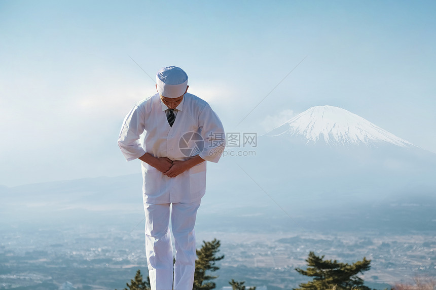 日本菜肴如画般的景色旅游cookfujisanjapanportrait图片