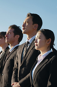 外国公司笑容5个人全球商业形象fujisan图片