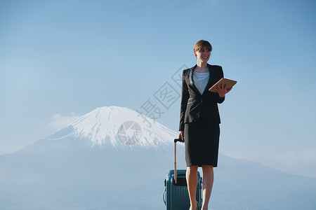 生活商界女绝美的景色女商人外国人商务旅行图片