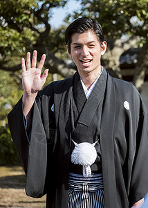 穿和服的日本男青年图片