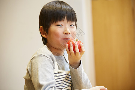 工坊男孩营养物质吃西红柿的孩子图片