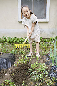 体验花园种植的小女孩图片