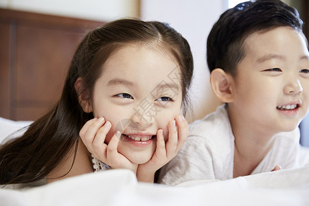 卧室住房微笑生活房子孩子韩语图片