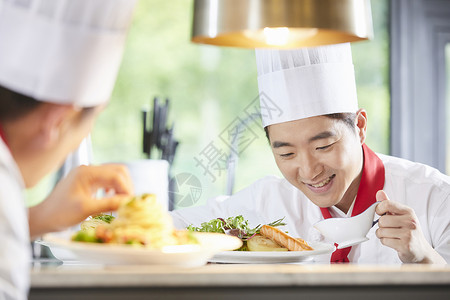 西式文化手联合厨师伙计韩国人图片