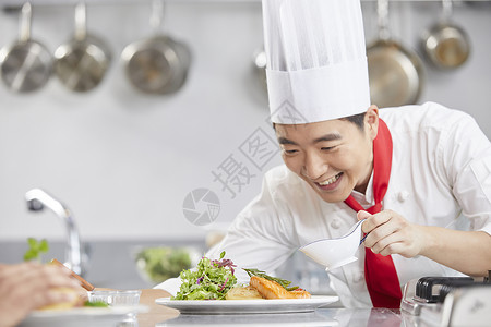 西餐厅厨师工作形象图片