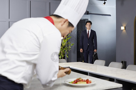 椅子笑碟厨师商人韩国人图片