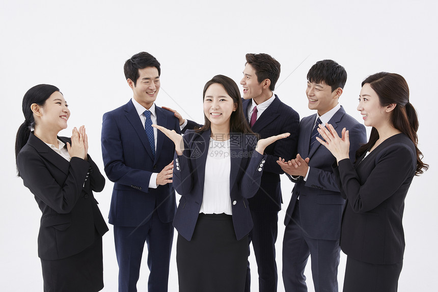 举手适合姿势商人女商人韩国人图片