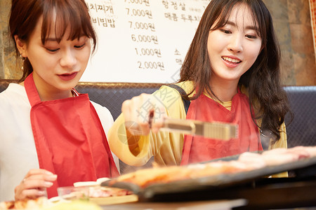 餐厅年轻南韩韩国女孩旅行韩国食品图片