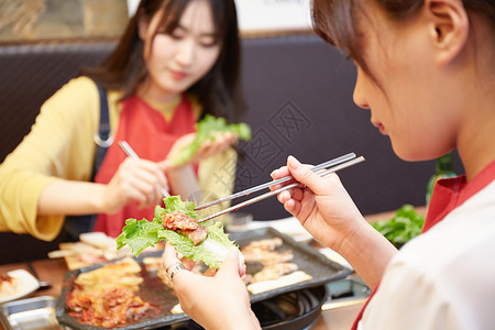 午餐韩式亚洲人韩国女孩旅行韩国食品背景图片