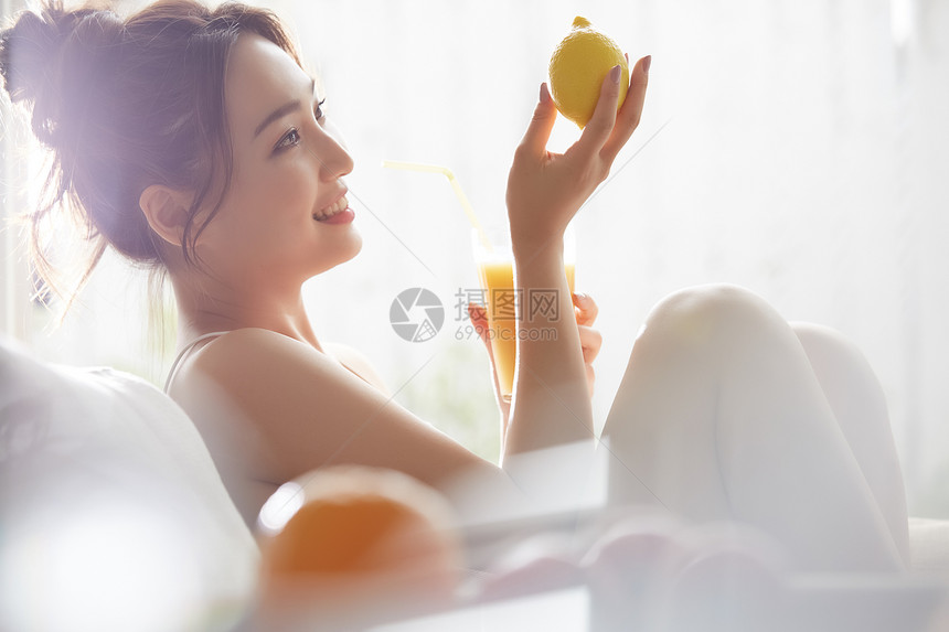 水果一人胸像女生活方式健康图片