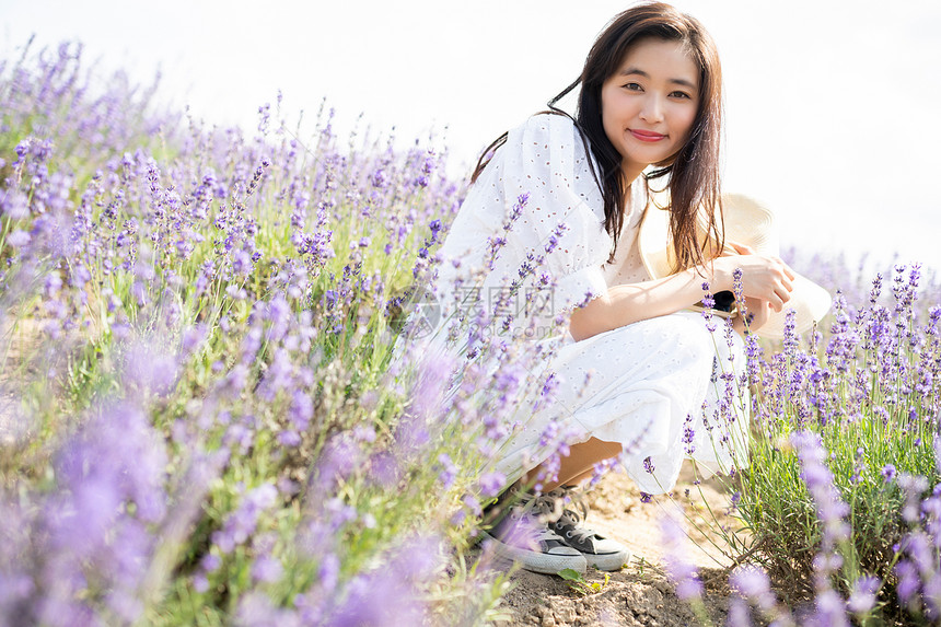 花和日系美女图片