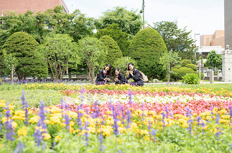 旅游女裙子女学生札幌学校旅行札幌市博物馆图片