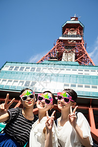 健康欢闹生机勃勃妇女札幌旅行电视塔图片