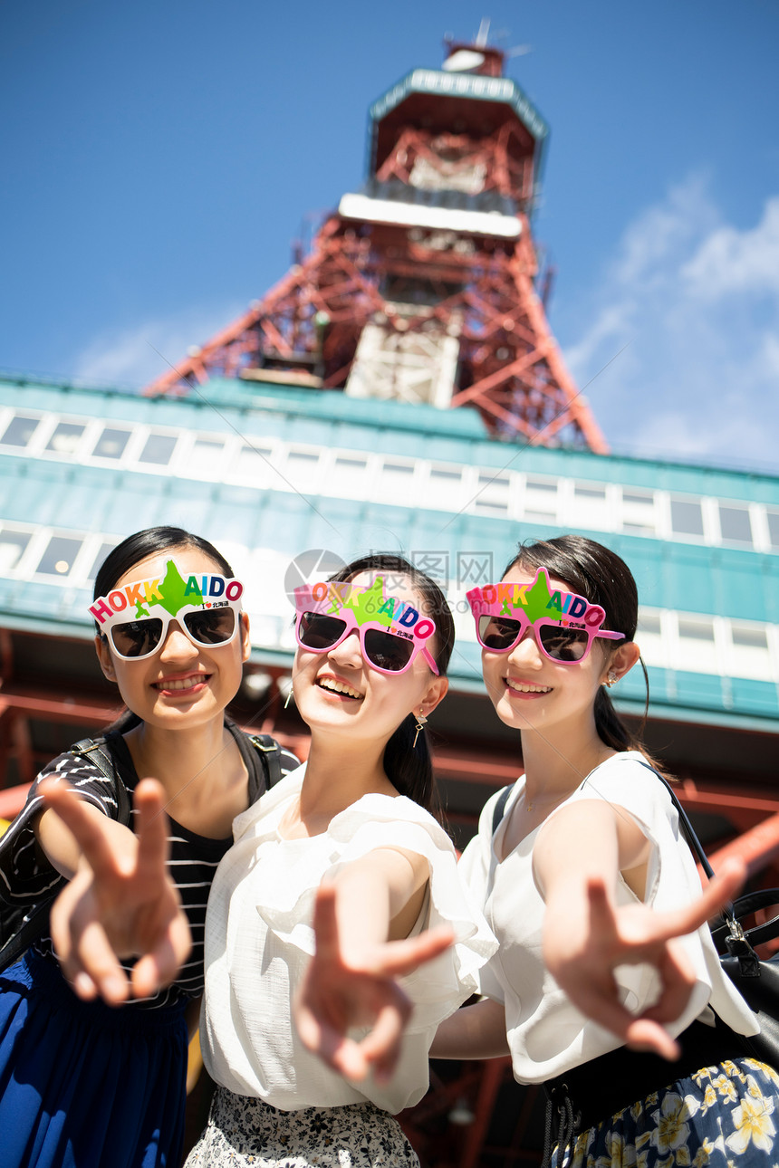 游览亚洲日本人妇女札幌旅行电视塔图片