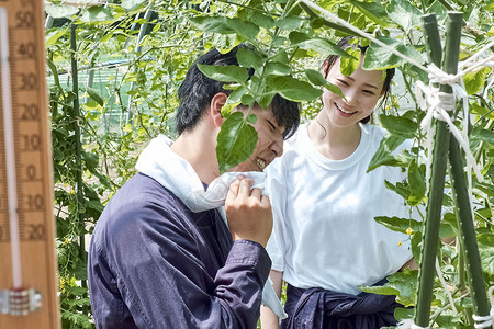 男人和女人在耕种图片