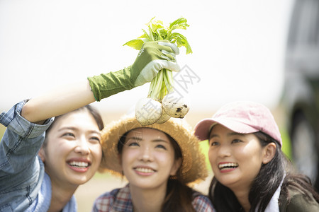亚洲人20多岁室外女农业伴侣高清图片