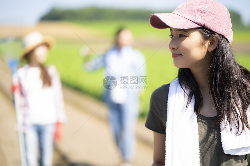 农村笑容亚洲人女农业图片