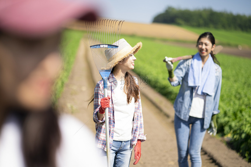 乡下壮年丰收女农业伴侣图片