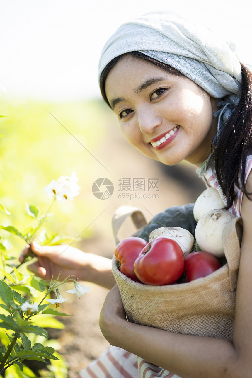 农村年轻的女孩日本人农业经典图片