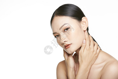 韩国彩妆素材青年女子彩妆护肤背景