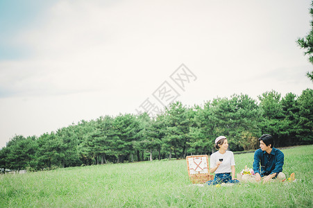 乐趣户外生活野餐夫妇图片