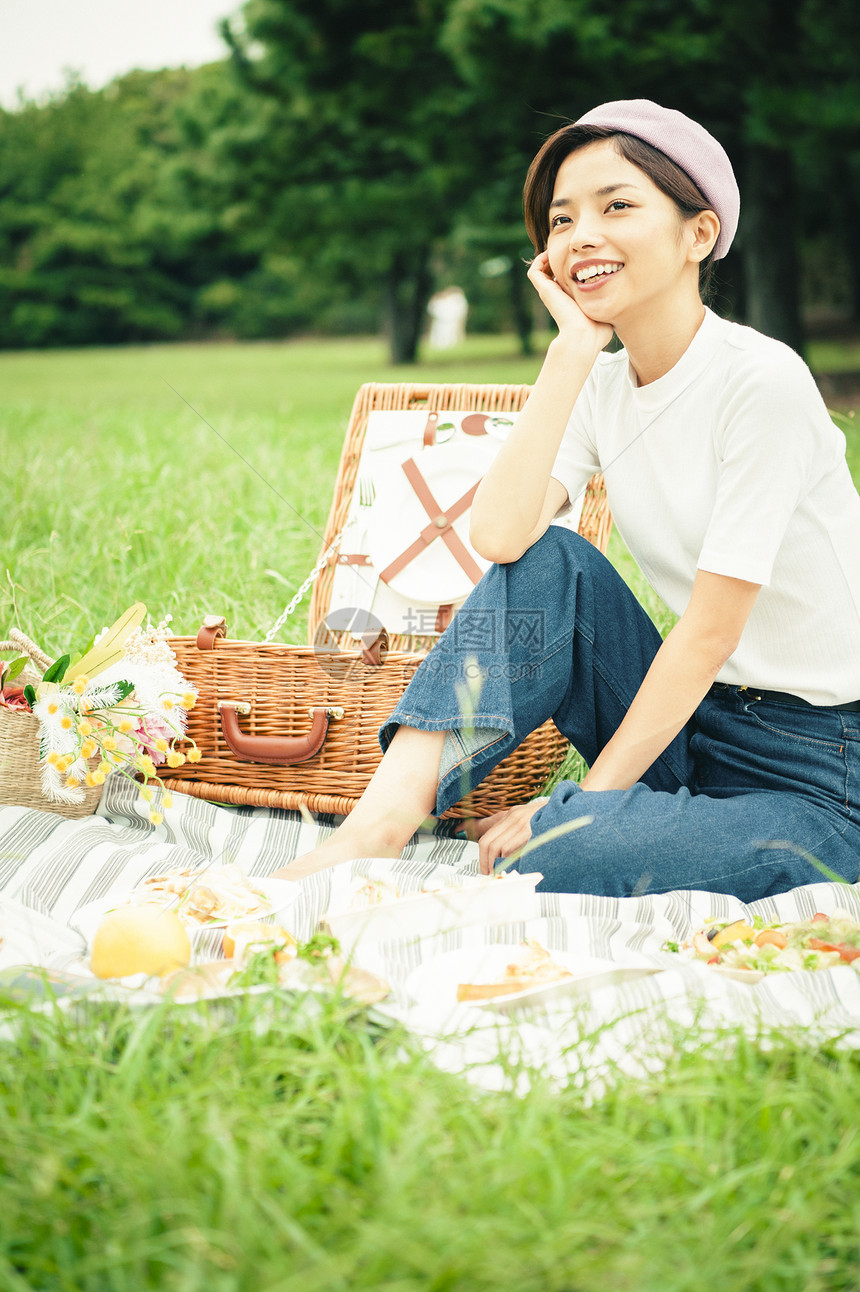 开花菜肴食品公园儿童女孩图片