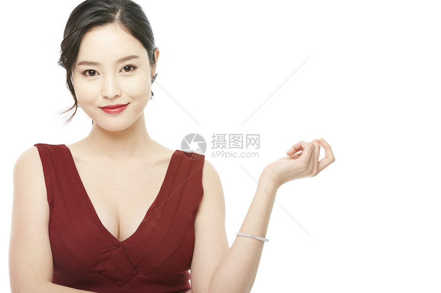 简约干净的美容护肤美女形象图片