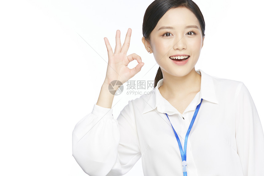 青年商务女性ok手势图片