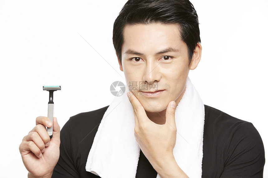 简约干净的男性美容护肤形象图片
