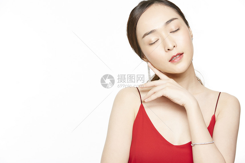 简约干净的女性美容护肤形象图片