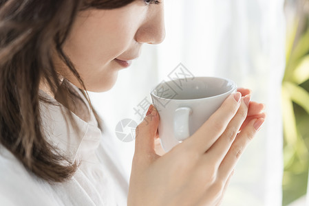 生机勃勃笑脸米饭女生活方式茶时间图片