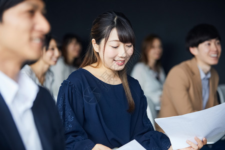 女生女企业家男子商业研讨会青春高清图片素材