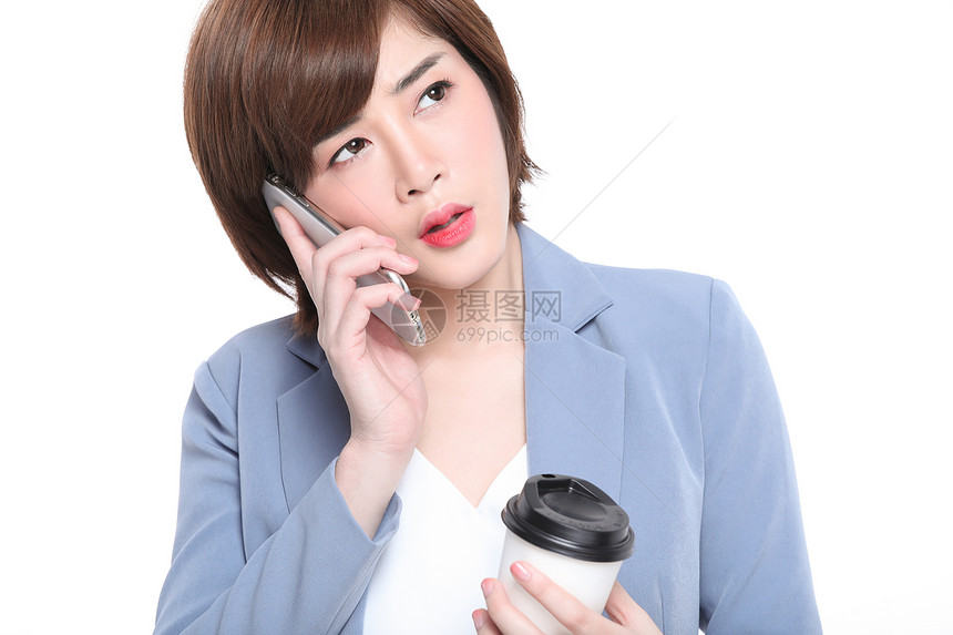 漂亮公司职员的商务女性打电话图片