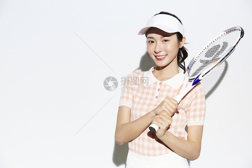 网球服运动装的女人图片