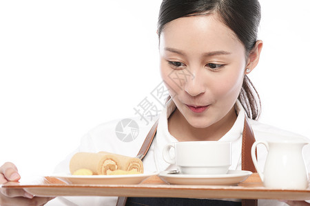 肖像红茶酒水饮料女咖啡馆职员图片