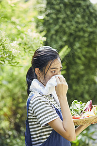 亚洲孤独的精美妇女生活方式农业图片