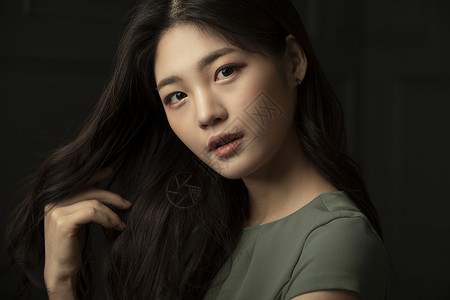 韩国人潘克尔亚洲人美丽女人头发图片