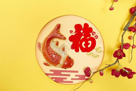 中国红祥云底纹新年过年创意背景背景