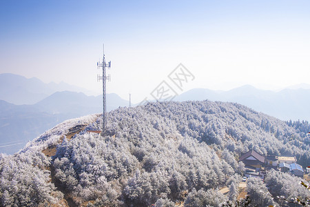 金鸡山雪景图片