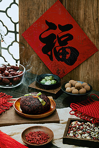 泡枸杞传统节日腊八节美食背景