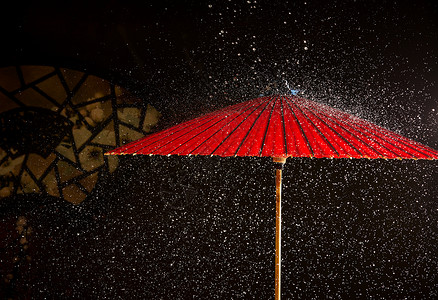 雨中国风淋了雨的中国传统古风油纸伞背景