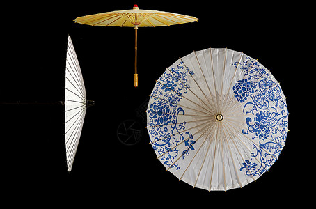 竹制品中国传统古风油纸伞背景