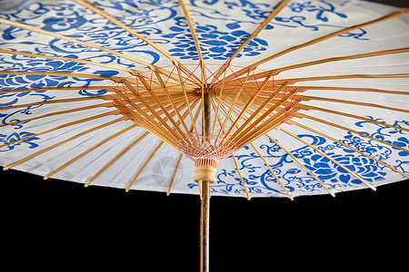 国风图案中国传统古风油纸伞内部结构背景