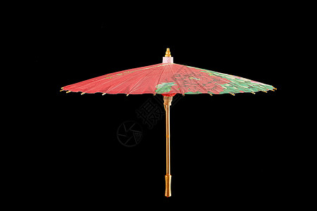 中国传统古风红绿拼接油纸伞背景图片