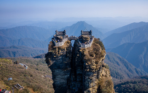 贵州梵净山航拍背景图片